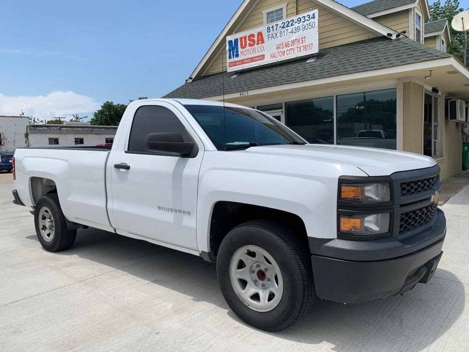 2014 WHITE CHEVROLET SILVERADO 1500 (1GCNCPEH3EZ) with an 4.3L engine, Automatic transmission, located at 4415 NE 28th St., Haltom City, TX, 76117, (817) 222-9334, 0.000000, 0.000000 - Photo #0