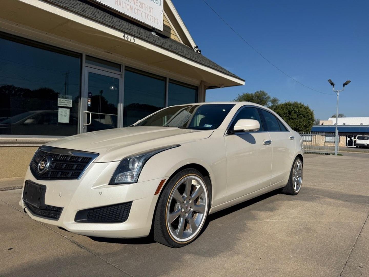 2013 WHITE CADILLAC ATS LUXURY (1G6AB5RA0D0) with an 2.5L engine, Automatic transmission, located at 4415 NE 28th St., Haltom City, TX, 76117, (817) 222-9334, 0.000000, 0.000000- Photo#0